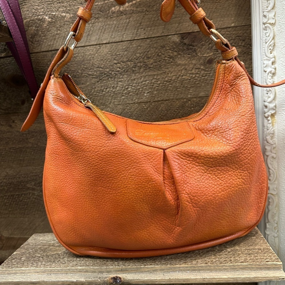 Dooney & Bourke Burnt Orange Pebbled Leather Shoulder Bag